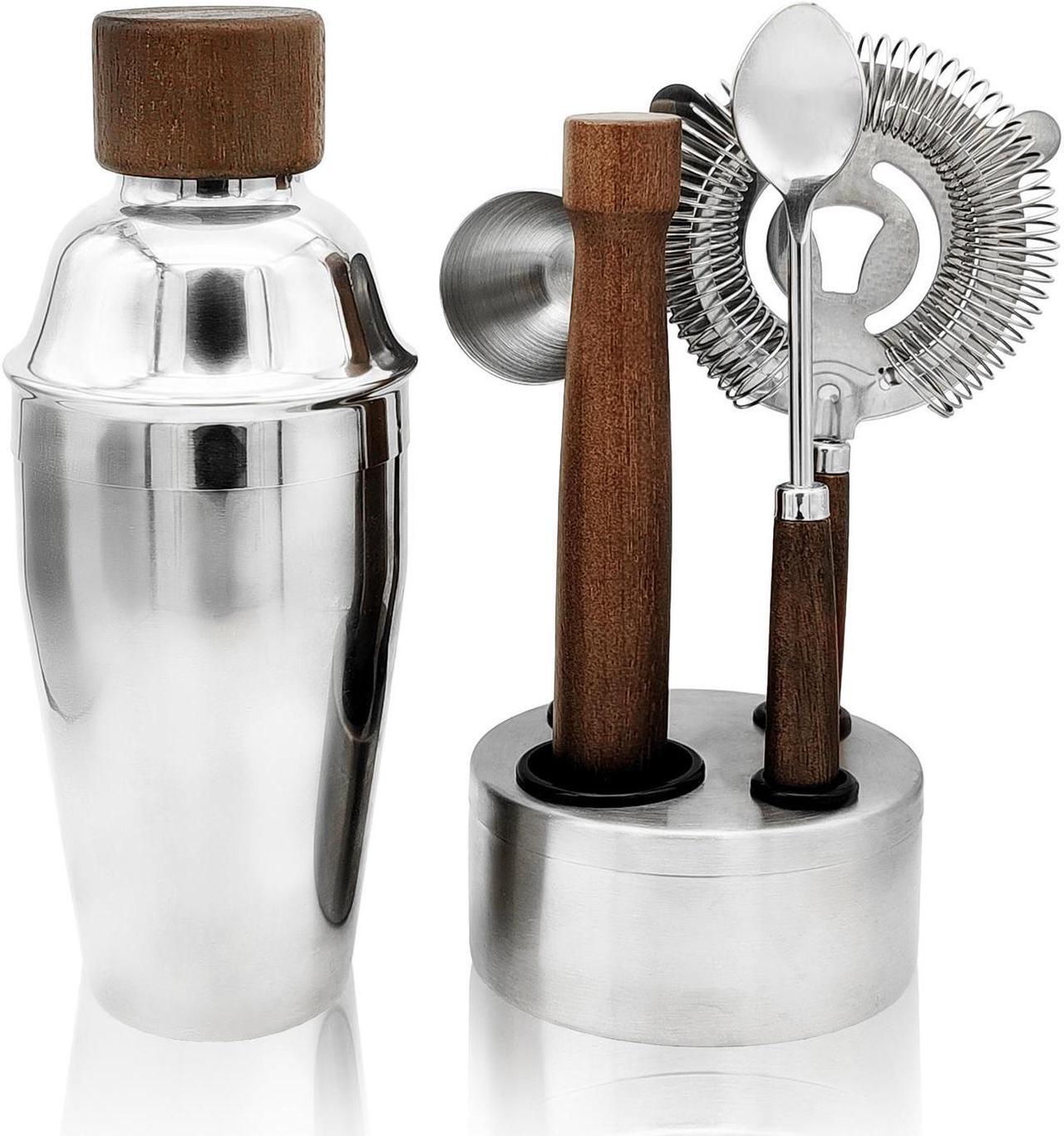 Main image of QLEE 6 PCS Bar Tool Set Kitchen Stainless Steel Bartender Kit with Muddler,Double Jigger,shaker,Spoon,Strainer Whisky Drink Mixing Essentials For Home Bar Party Celebration Hotel Tenders Set
