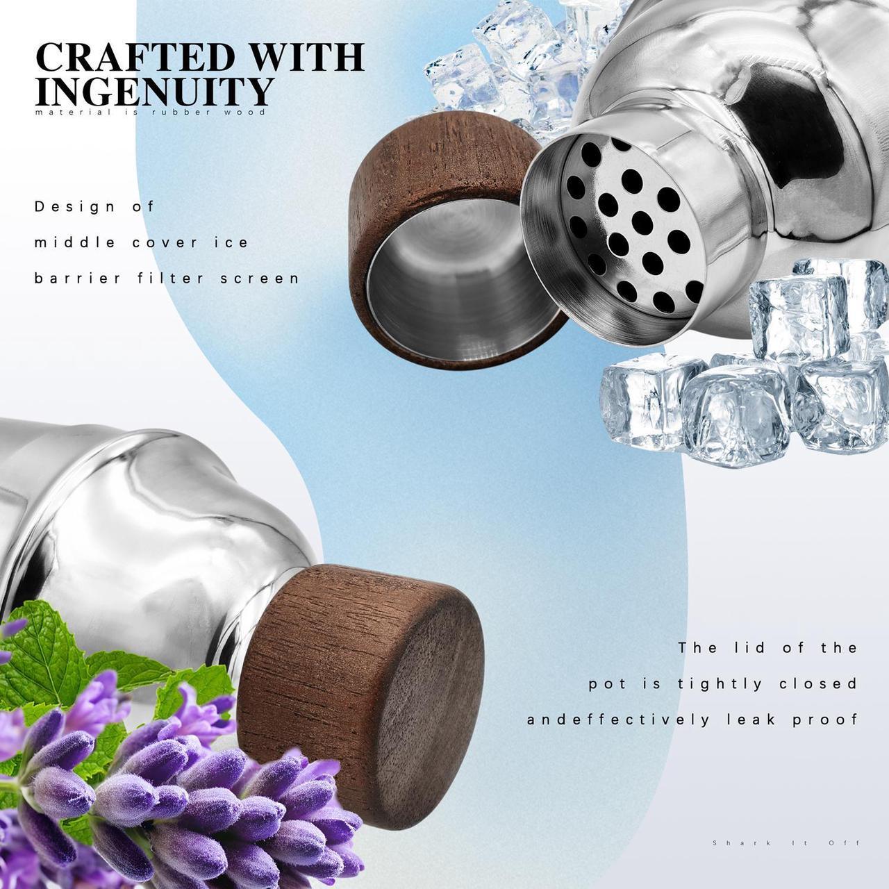 Alt view image 4 of 7 - QLEE 6 PCS Bar Tool Set Kitchen Stainless Steel Bartender Kit with Muddler,Double Jigger,shaker,Spoon,Strainer Whisky Drink Mixing Essentials For Home Bar Party Celebration Hotel Tenders Set