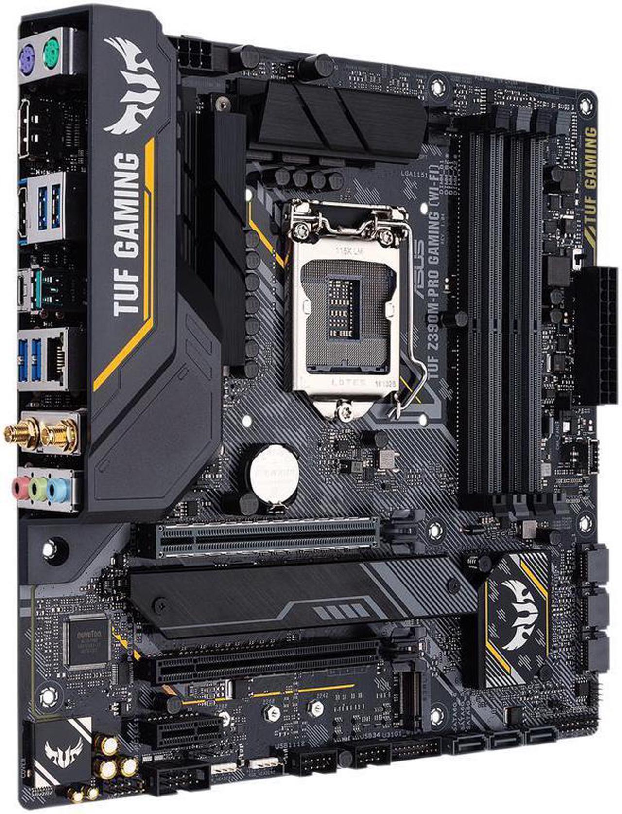 ASUS TUF Z390M-Pro Gaming (Wi-Fi) LGA1151 (Intel 8th and 9th Gen) DDR4 DP HDMI M.2 Z390 Micro ATX (mATX) Motherboard with Onboard 802.11 ac Wi-Fi and USB 3.1 Gen2