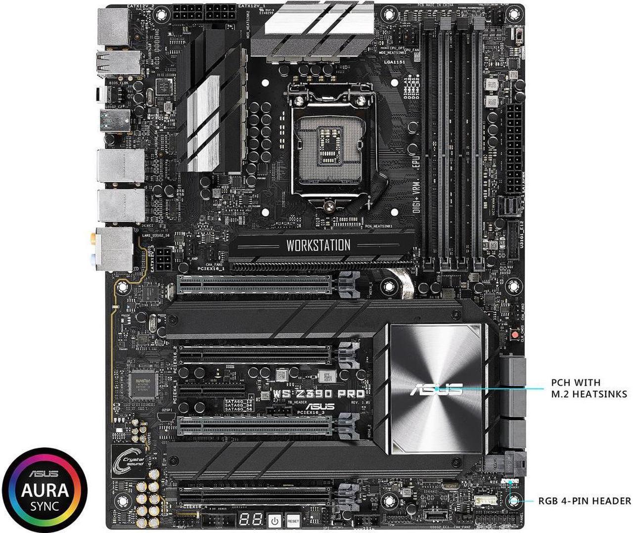 ASUS WS Z390 PRO LGA 1151 (300 Series) Intel Z390 HDMI SATA 6Gb/s USB 3.1 ATX Intel Motherboard