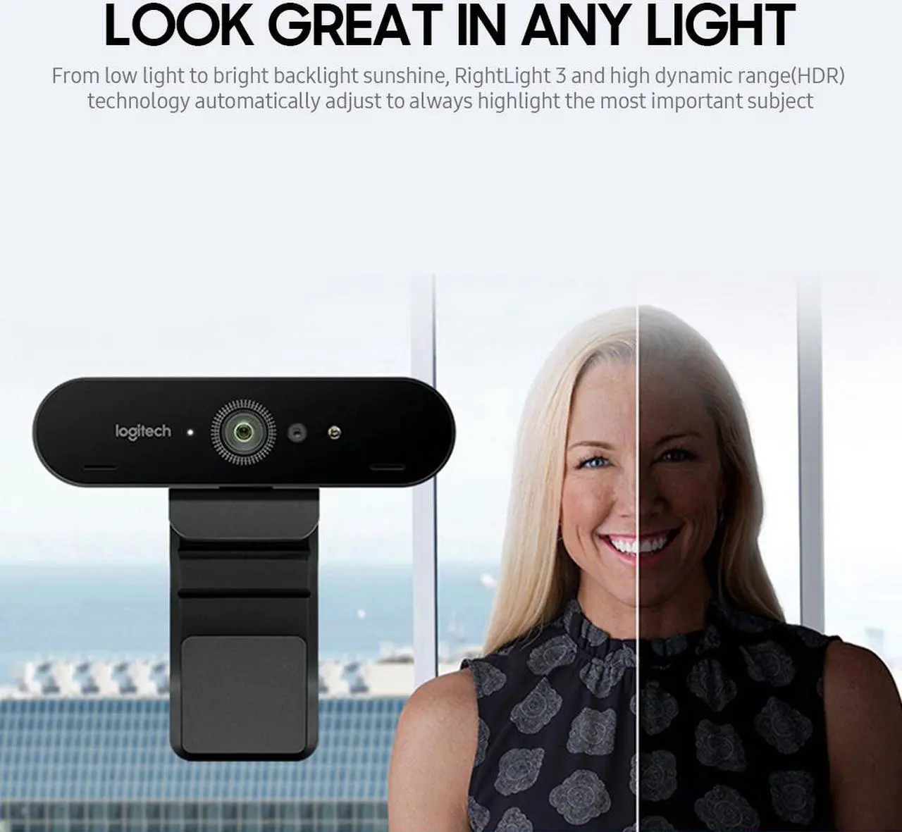 Alt view image 6 of 7 - Logitech C1000e 4K Wide-angle Camera USB Webcam Built-in Omnidirectional Noise Reduction Microphone