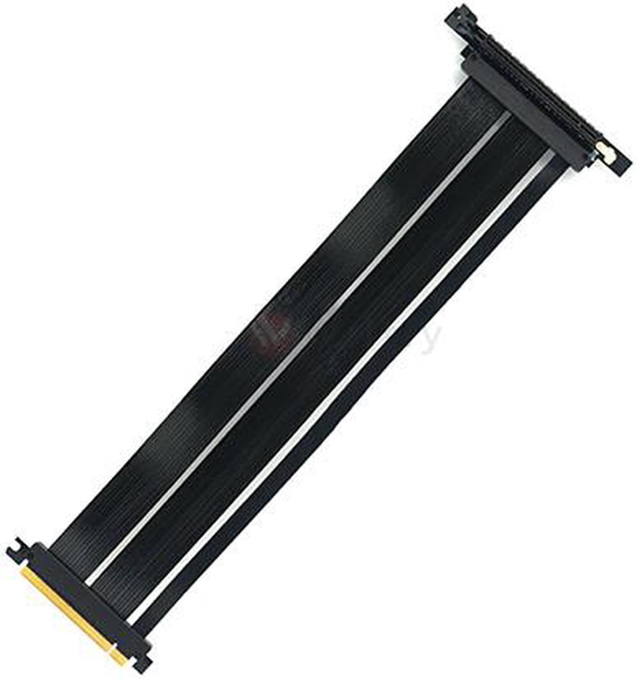 PCIE16EL60-V4 600mm PCI-E 4.0 x16 High Quality Extender Riser Cable - Left Angled, Extended with No Transmission Speed Loss, Vertical Mounting Gaming/GPU Support up to 4.0/16GB. OEM/ODM Welcome!