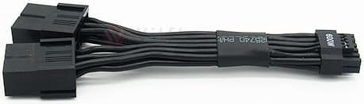 Alt view image 3 of 4 - Wilfly PCIE16P28-V5 ATX3.1 16P to 2*8(6+2) P PCIE GPU Cables Sleeved PSU Extension Cable H++ 12+4 P Connector Graphics Card Power Supply RTX 5090 Series, 16AWG, For PSU 800w up No need change New PSU