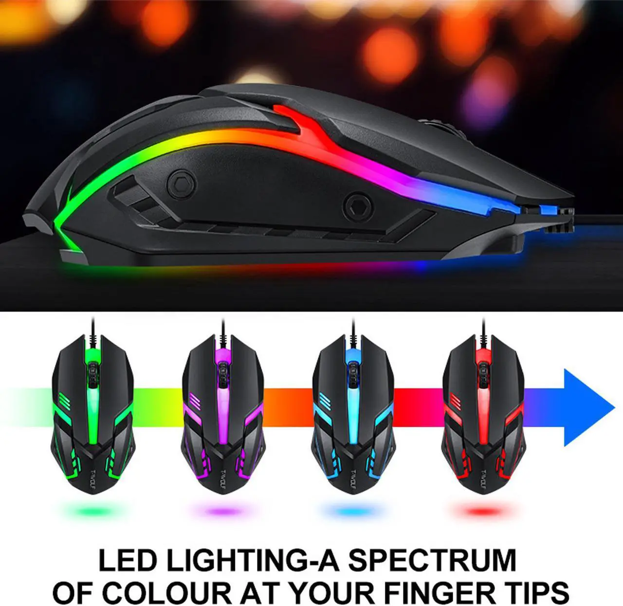 Alt view image 5 of 7 - 4 in 1 Wired RGB Gaming Keyboard and Backlit Mouse and Gaming Headset Combo USB Wired Backlit Keyboard,LED Gaming Keyboard Mouse Set,Headset with Microphone for Laptop PC Computer Game and Work