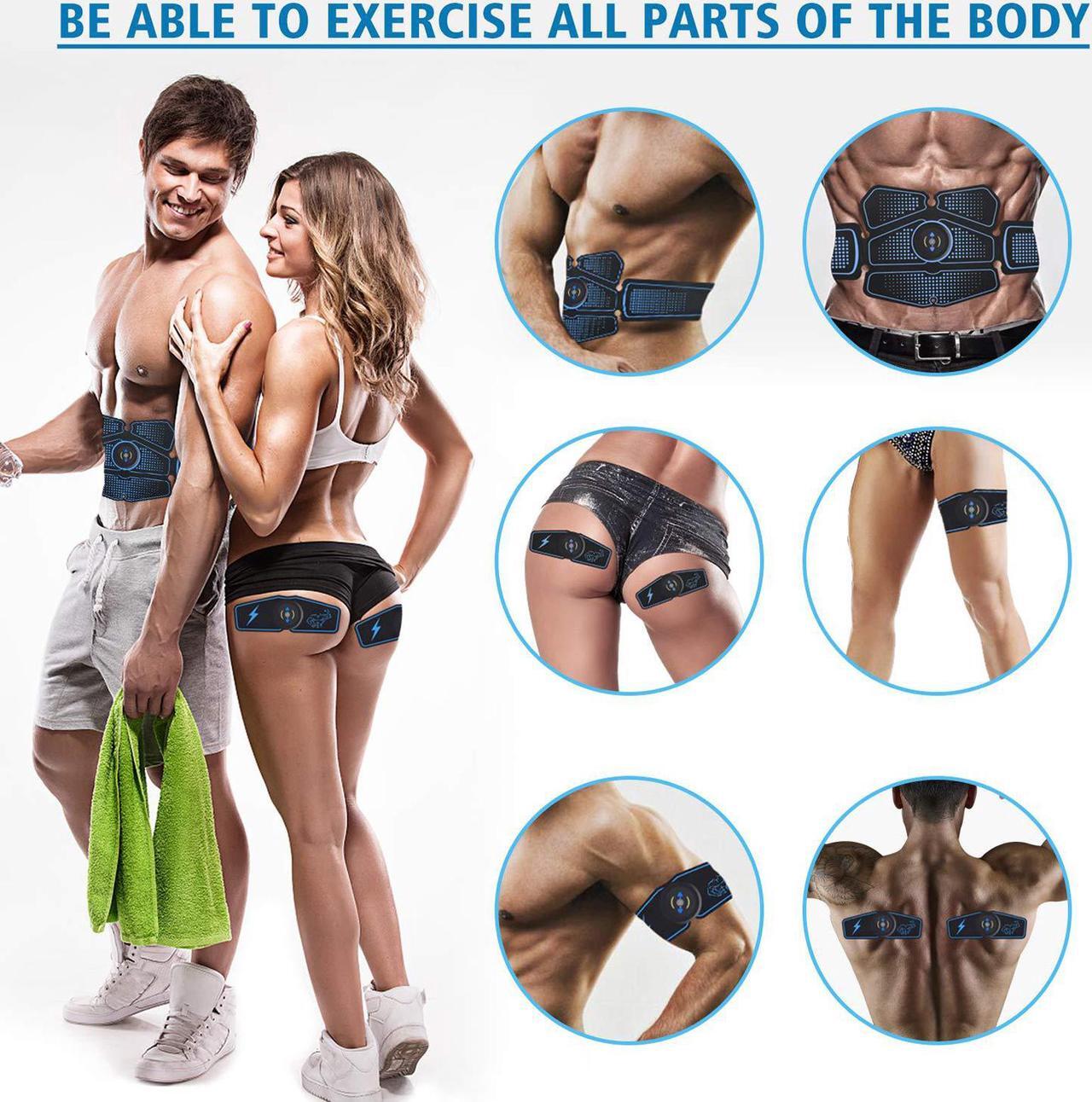 Alt view image 3 of 7 - ABS Stimulator Muscle Abs Muscle Trainer Toner Flex Belt for Women Men,Upgrade Replace EMS Pad AB machine Abs Workout Equipment 6 Modes 10 Intensity Levels- Rechargeable Ab Trainer Belt Muscle Toner
