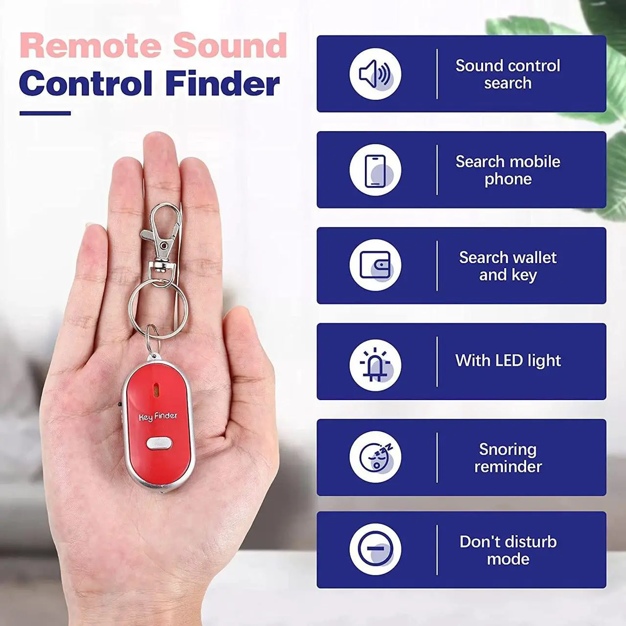 Alt view image 5 of 7 - 4 Pcs KeyTag Key Finder LED Light Remote Sound Control Lost Key Finder with 4 Pieces Keychains Key Locator Device Phone Keychain for Child Elderly Pet Luggage