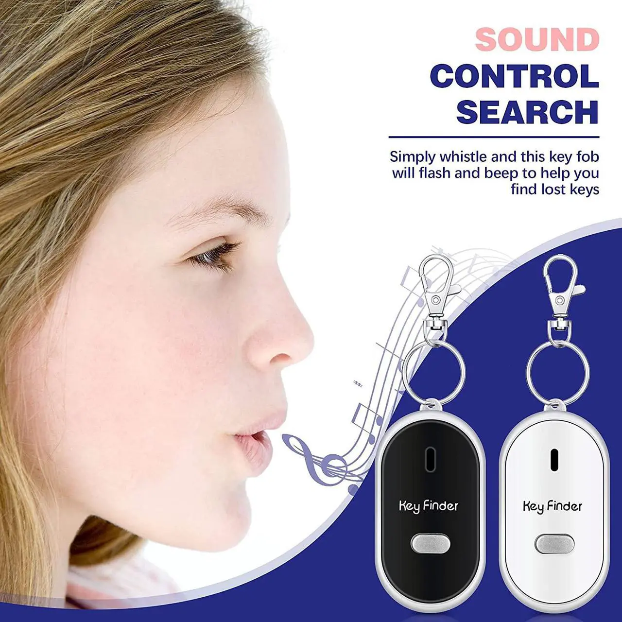 Alt view image 6 of 7 - 4 Pcs KeyTag Key Finder LED Light Remote Sound Control Lost Key Finder with 4 Pieces Keychains Key Locator Device Phone Keychain for Child Elderly Pet Luggage