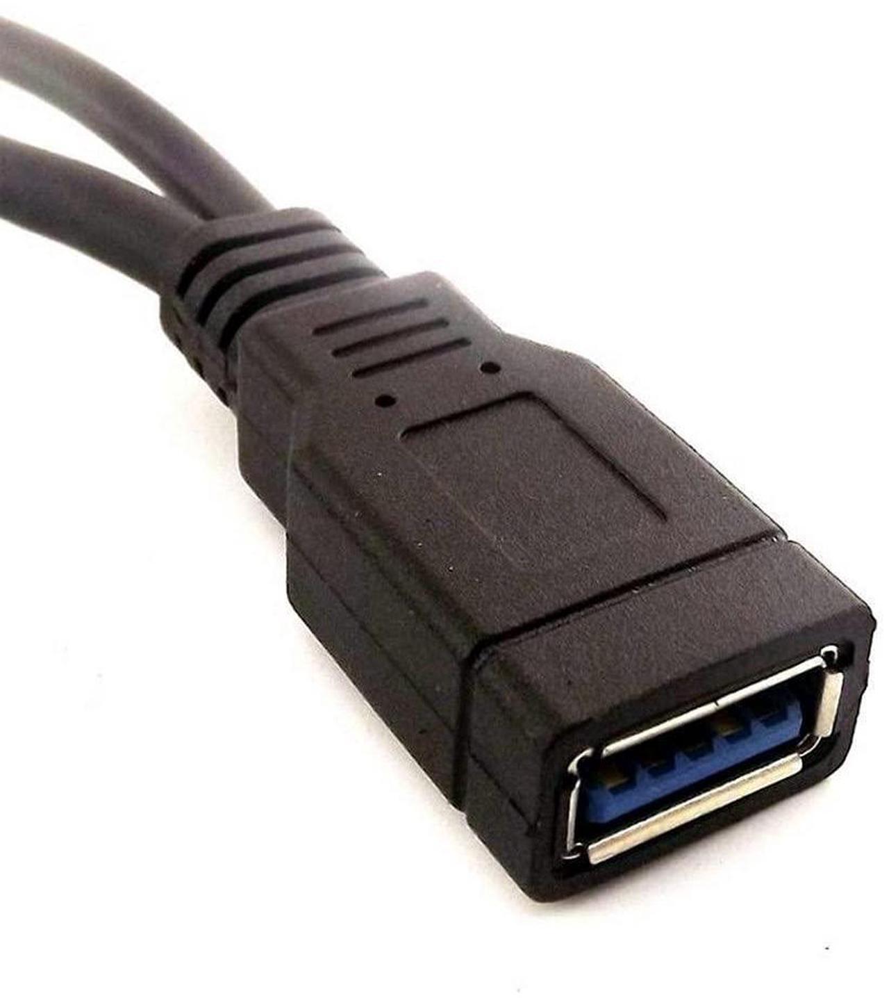 Alt view image 3 of 7 - DIXSG USB 3.0 Female to Dual USB Male Extra Power Data Y Extension Cable Splitter Adapter for 2.5" Mobile Hard Disk Black