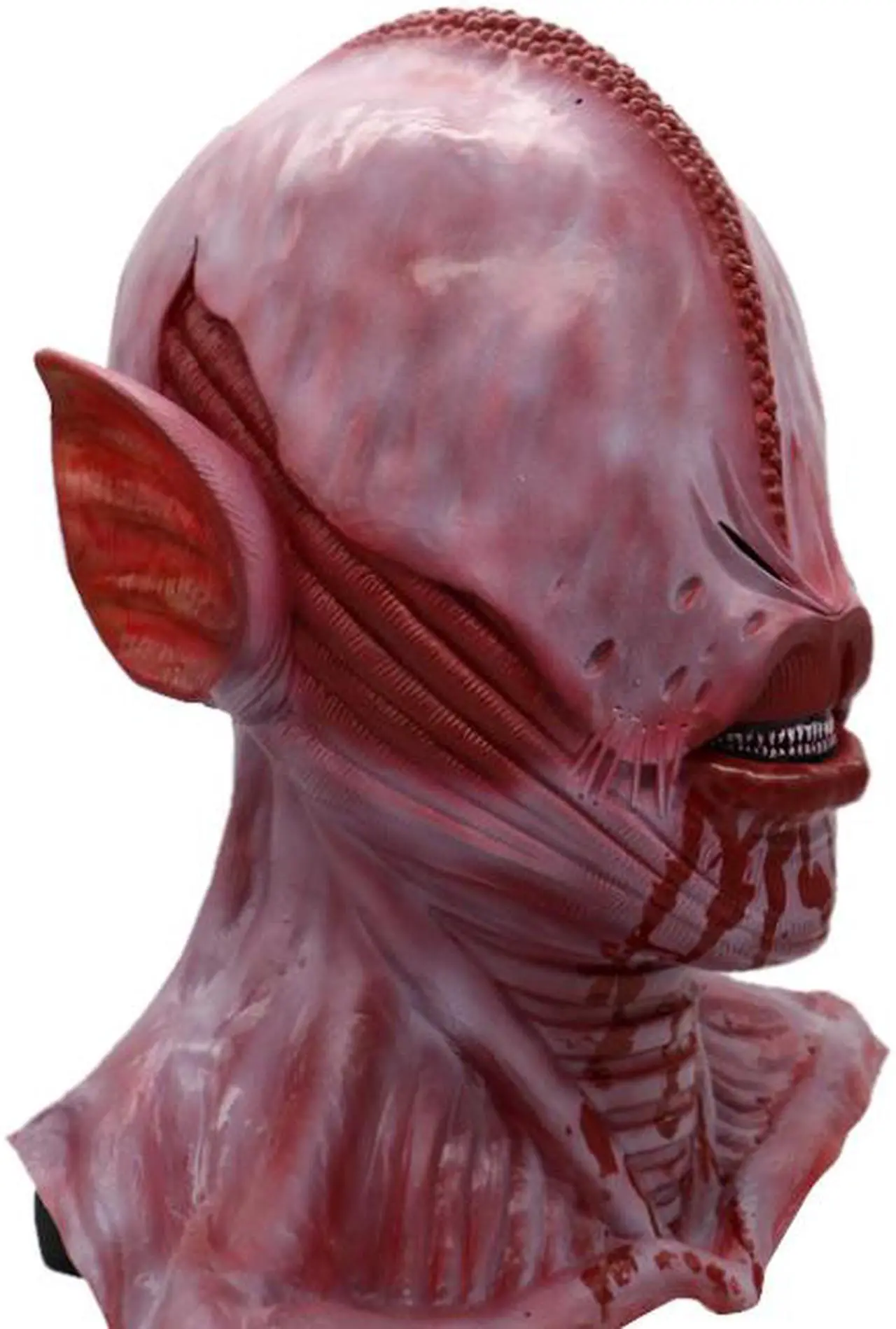 Alt view image 3 of 4 - Halloween masquerade horror funny horror alien blood ghost latex mask hood party funny realistic mask