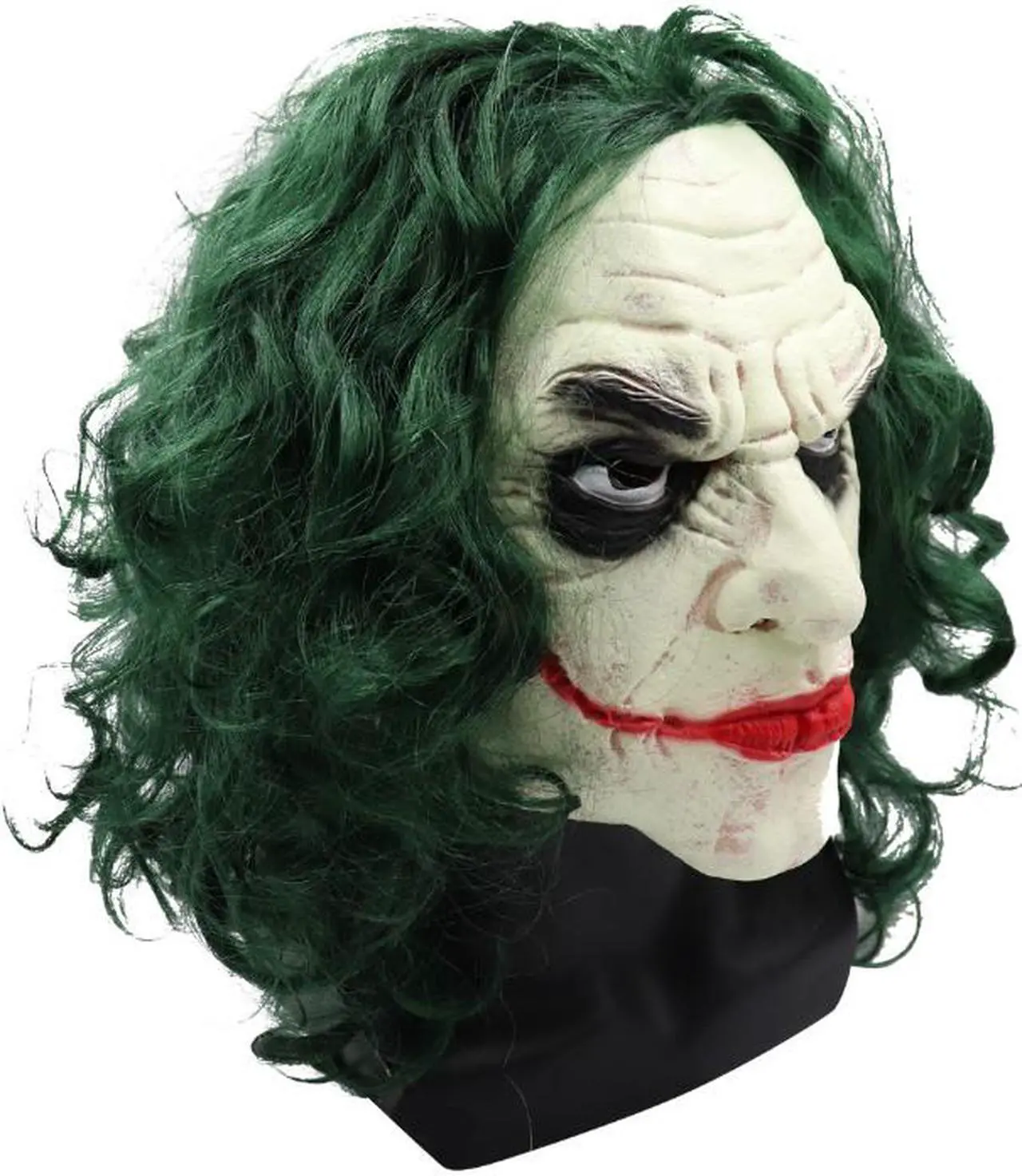 Alt view image 2 of 4 - DC Jack Joker Mask Harley Quinn Wig Dress Up Halloween Dark Knight Movie Latex Mask