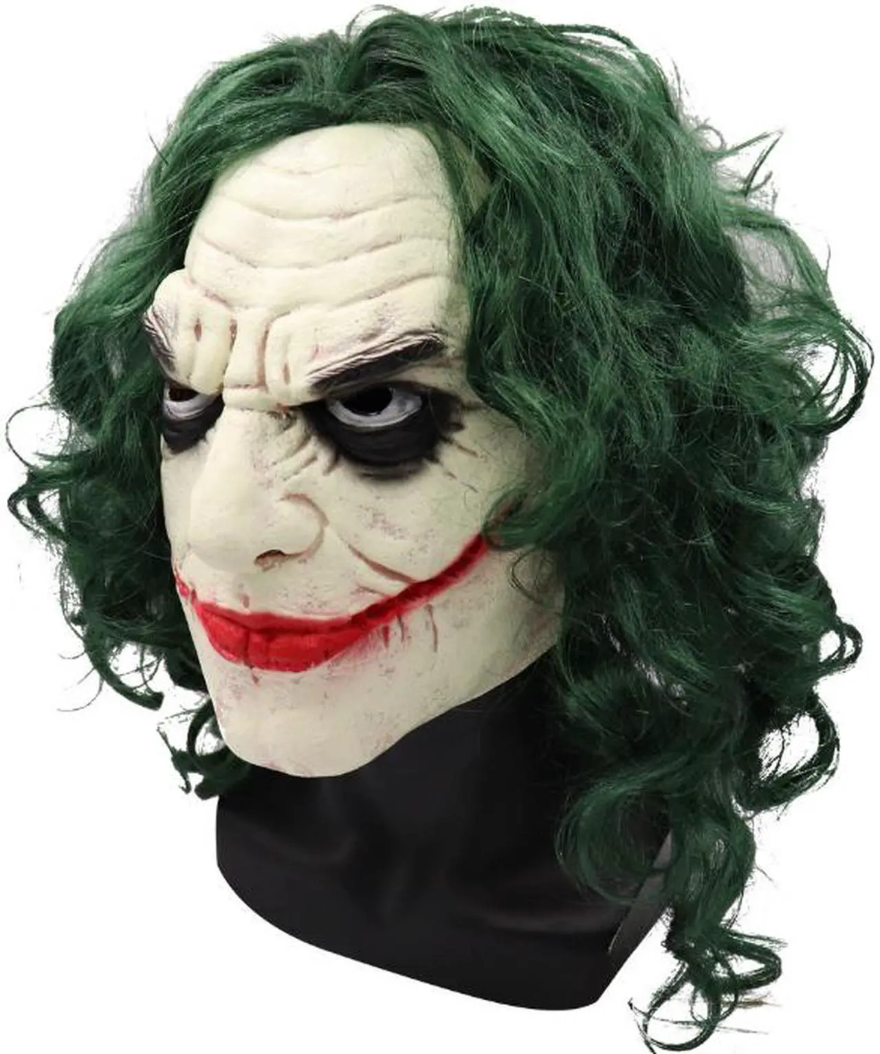 Alt view image 4 of 4 - DC Jack Joker Mask Harley Quinn Wig Dress Up Halloween Dark Knight Movie Latex Mask