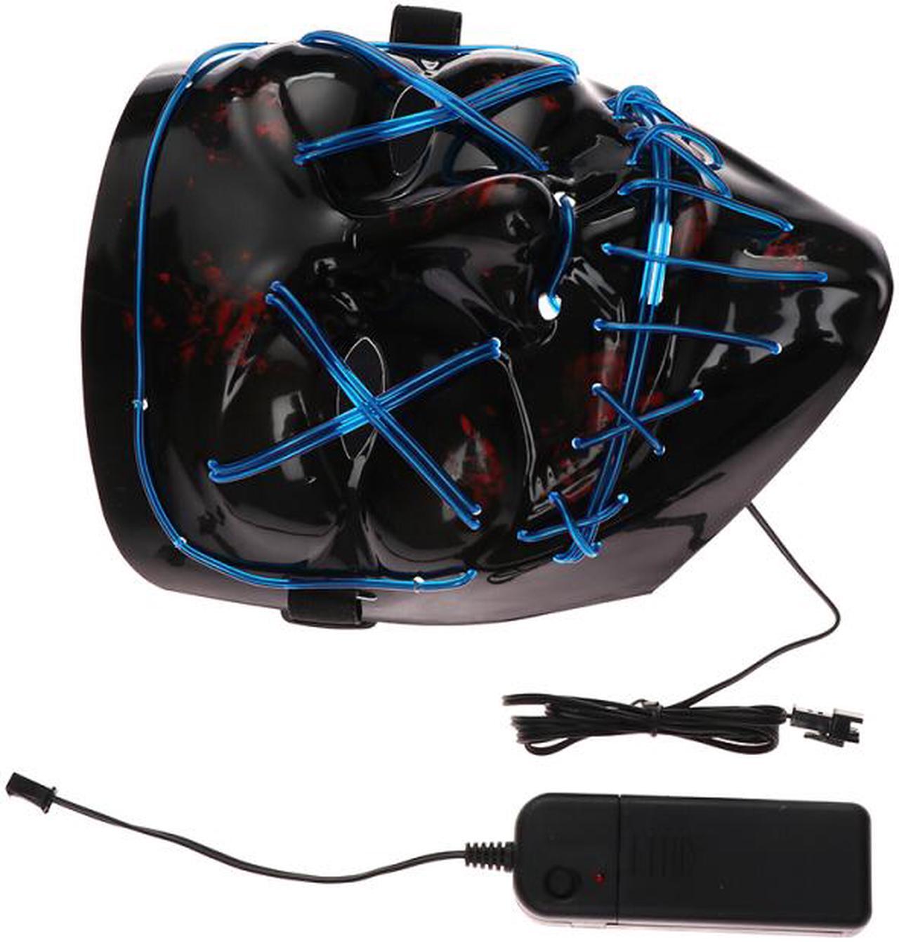 Alt view image 2 of 3 - Halloween Led Light Up Mask, Purge Mask, Scary EL Wire Light up Mask Cosplay Led Costume Mask for Halloween, Festival, Party
