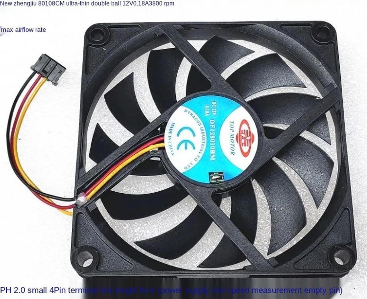 FOR 8010 8cm 80mm X 10mm slim Fan 3 Line Bearing DF128010BM 12V 0.18A 3800 Rpm Cooling