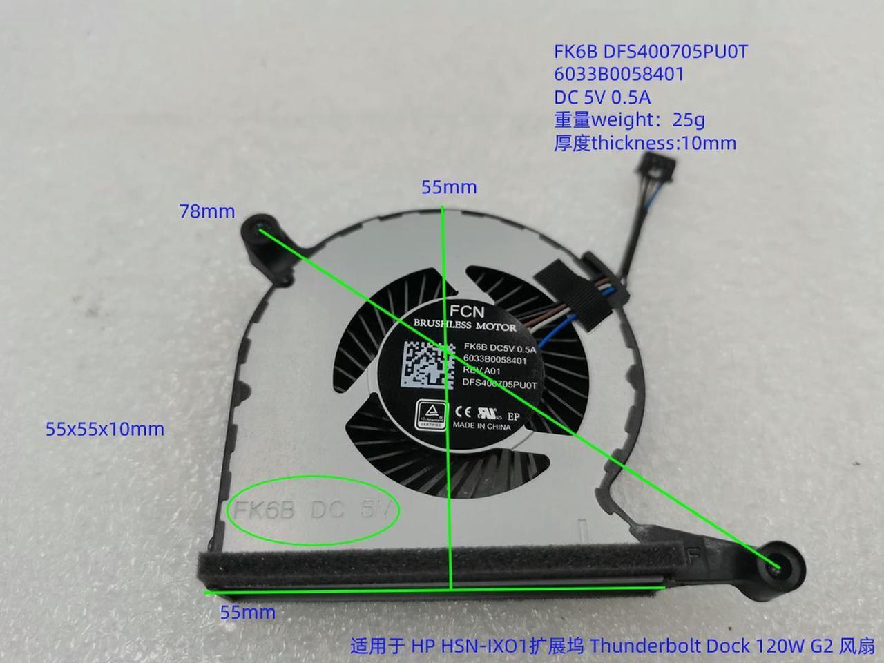 FOR NS55B00-17E11 6033B0058501 FK6B DFS400705PU0T 6033B0058401 Cooling Fan Cooler Radiator for HSN-IXO1 Dock 120W G2