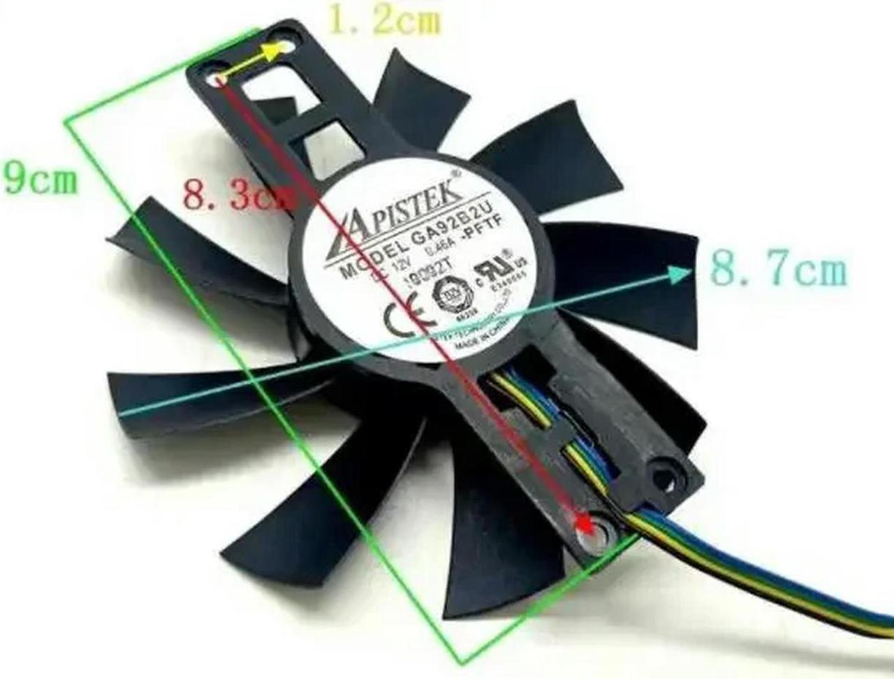 FOR GA92B2U -PFTF 12V 0.46A 4Pin 88mm VGA FOR RX580 2048SP RX570 RX560XT 4G X-Serial Graphics Card Cooler Cooling Fan