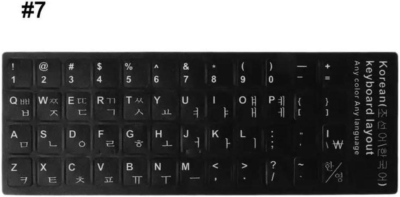 FOR Durable Keyboard Language Sticker Black Background with White Lettering for Laptop PC Computer Accessories