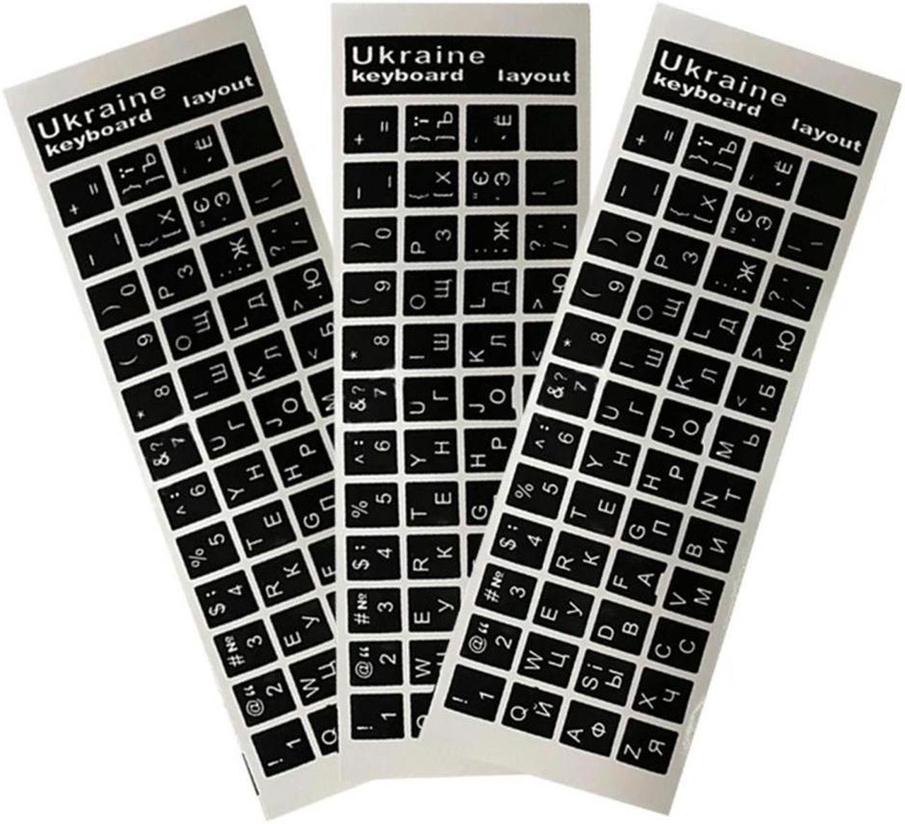 FOR Keyboard Stickers Black Transparent Background with White/Color Lettering for Computer Keyboard Keys