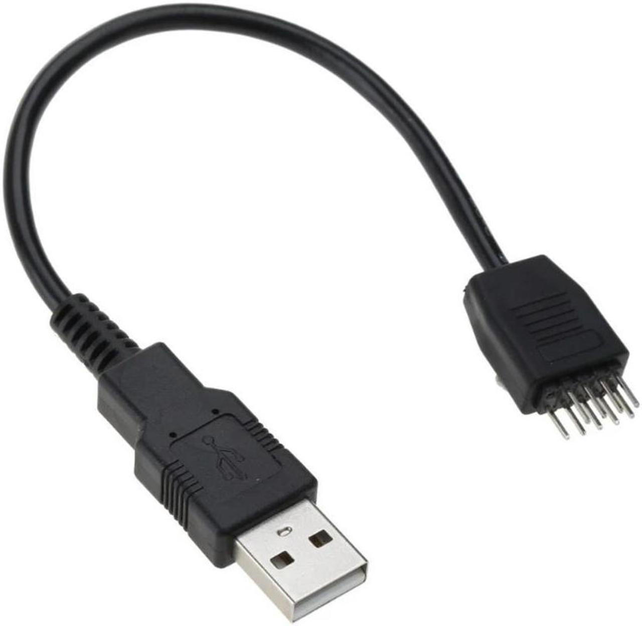 FOR 20cm 9pin Male to External USB A Male PC Mainboard Internal Data Extension Cable