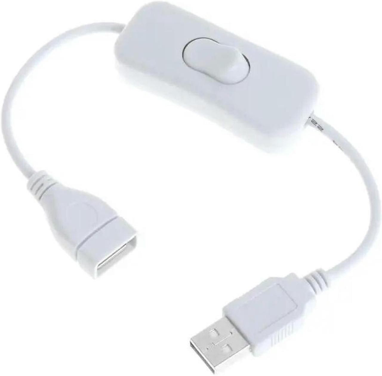 FOR USB cable 28cm USB 2.0 A Male to A Female Extension Ext White Cable With Switch ON OFF Cable