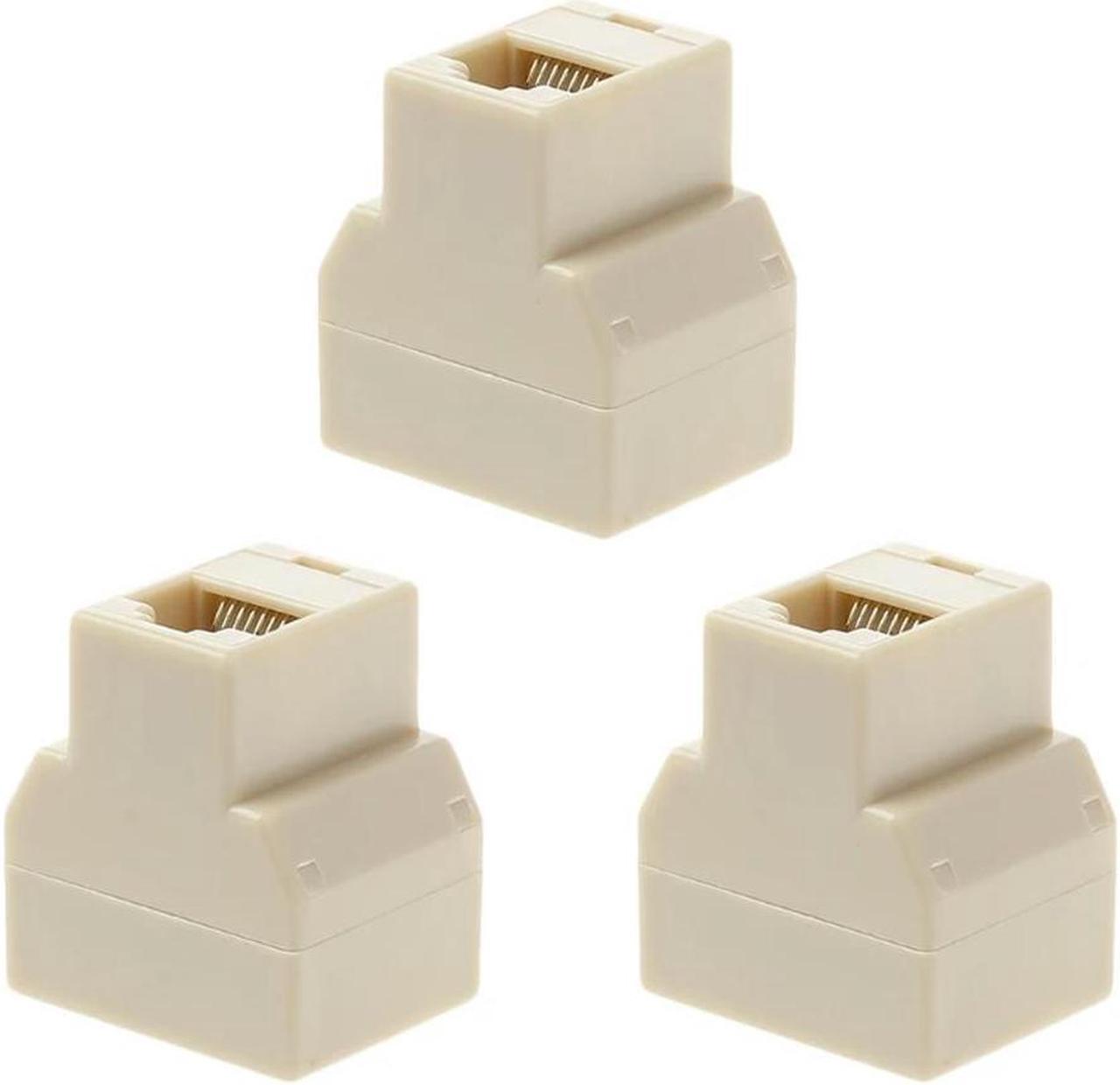 FOR 3Pcs RJ-45T Splitter Connector 1 To 2 Way LAN Ethernet Network Cable RJ45 Female Splitter Connector Adapter