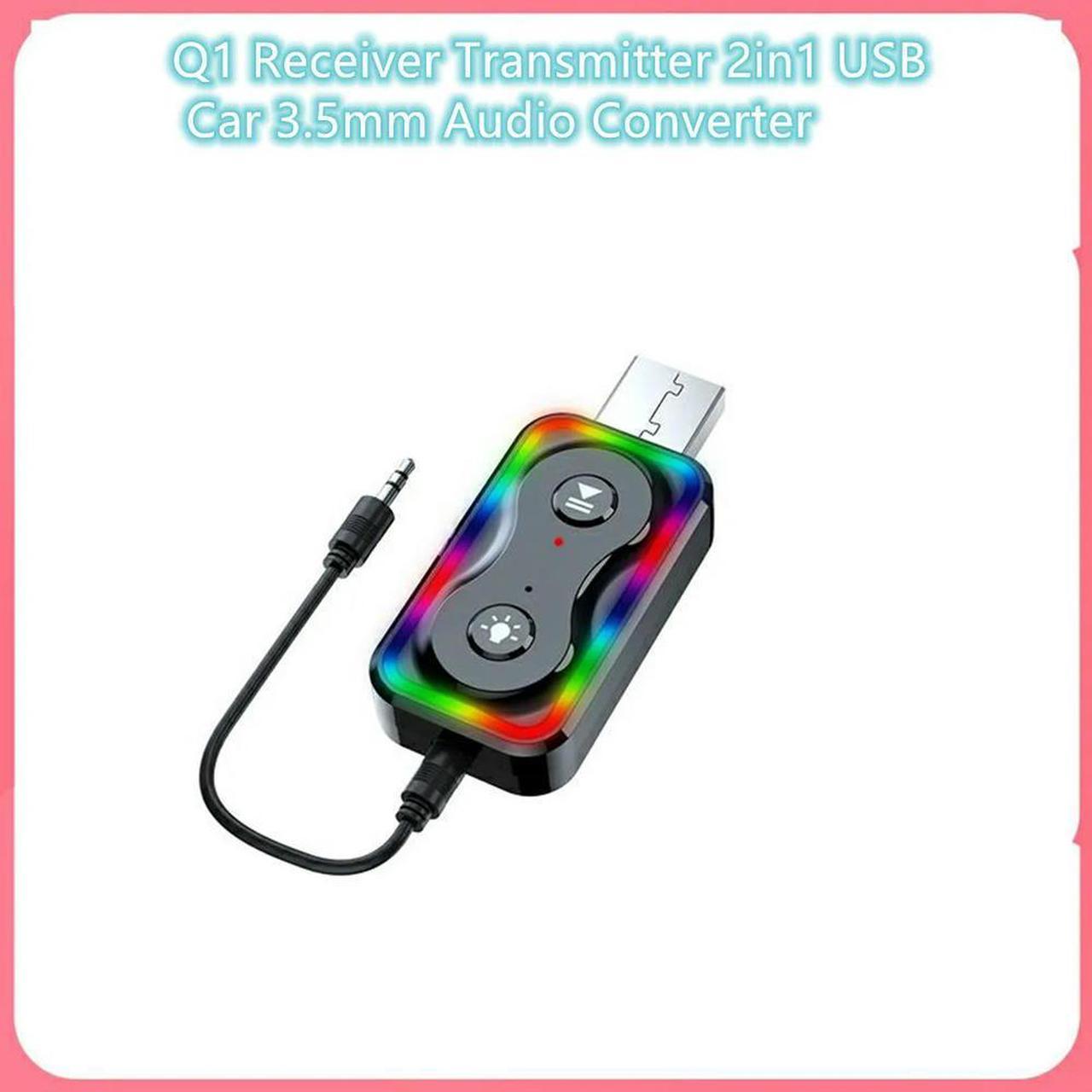 FOR Q1 2in1 Car 3.5mm Audio Converter Music Player Adapter compatible for TV car PC