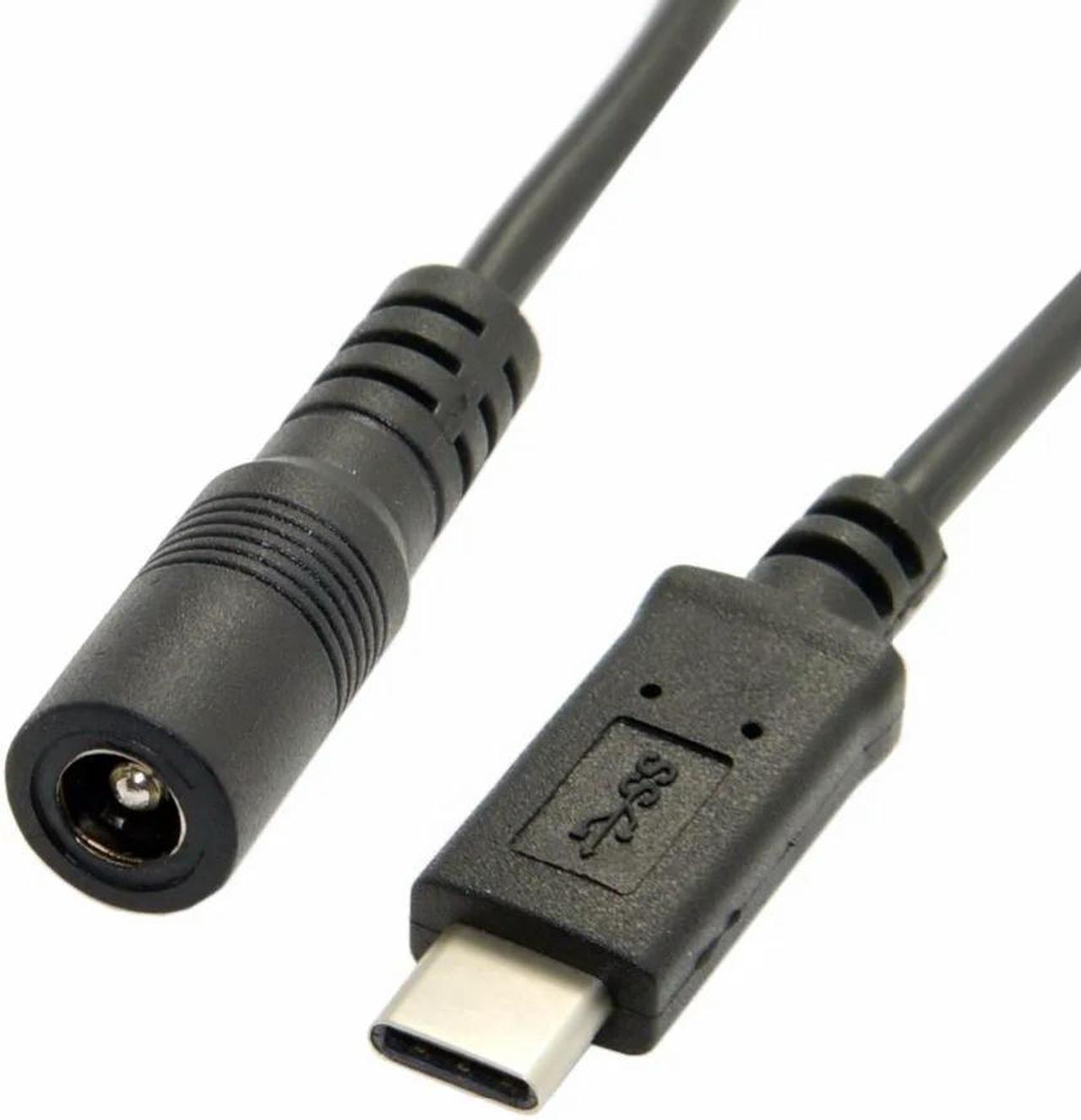 FOR USB 3.1 Type C USB-C to DC 5.5 2.5mm Power Jack Extension Charge Cable for Book