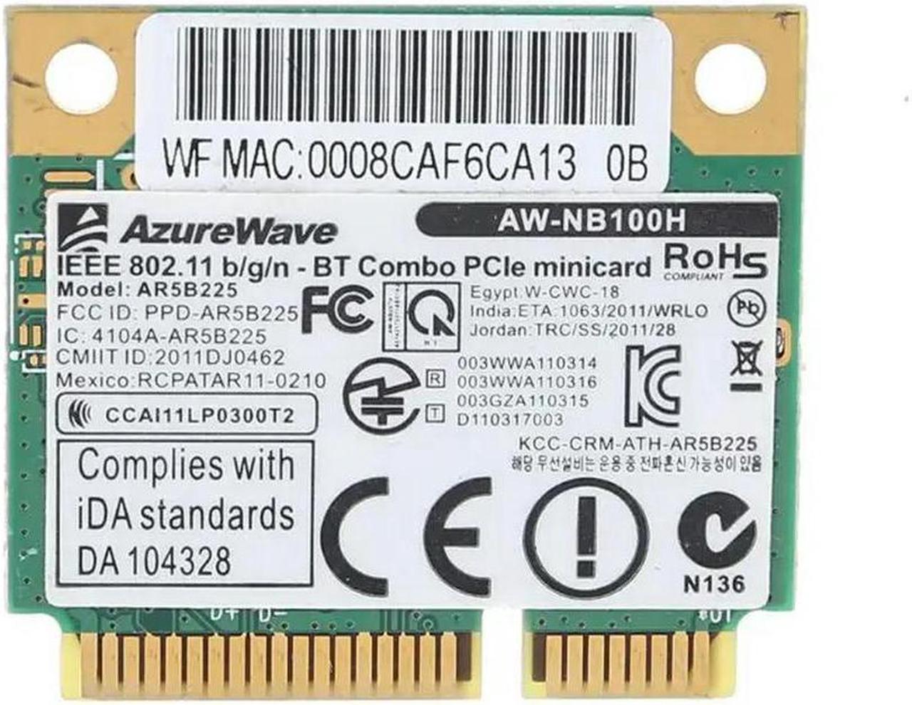 FOR BT4.0 Wlan Wifi Card AW-NB097H AW-NB100H AW-NB126H AR9485 AR3012 AR5B225 300Mbps Half Mini PCI-Express