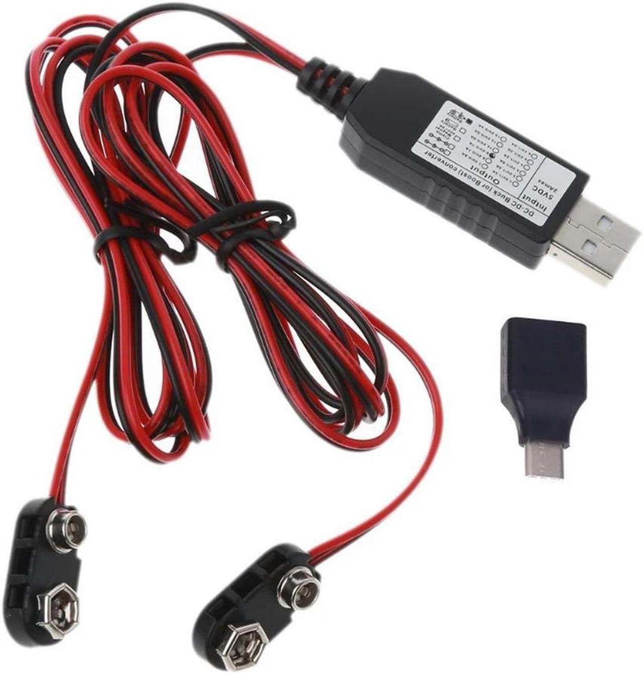 FOR Universal 2in1 Type C USB Mains Convert to Dual 6F22 9V Can Replace 2pcs 9V USB Power Supply Cable