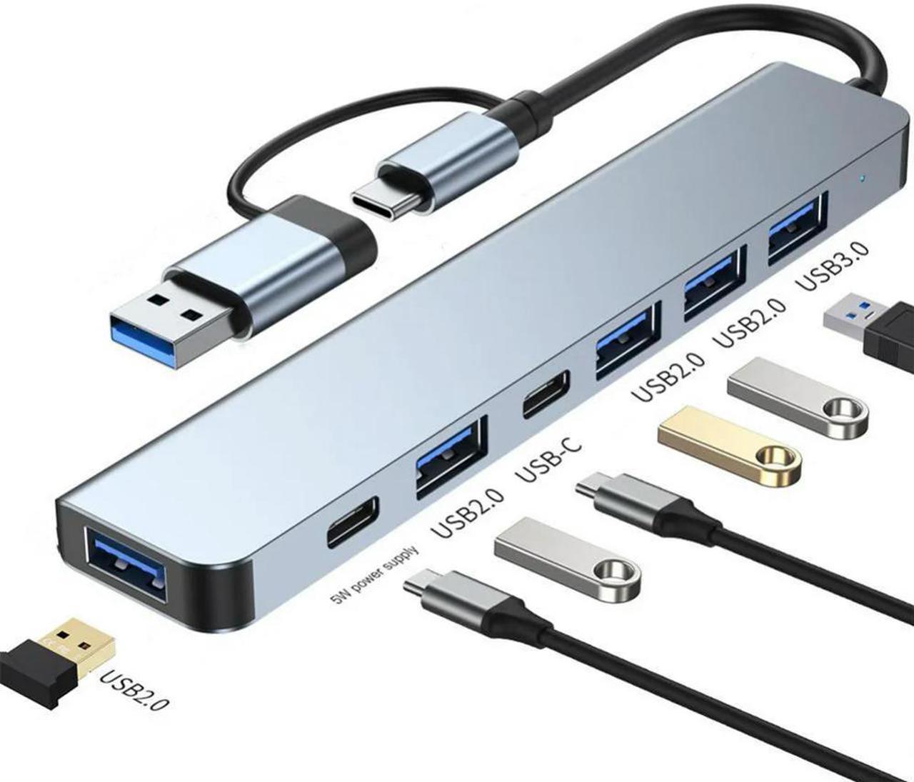 FOR 7 in 1 Multiport USB+USB c cable Splitter 5 USB Port 3.0 2.0 Ports For Book Pro PC Computer