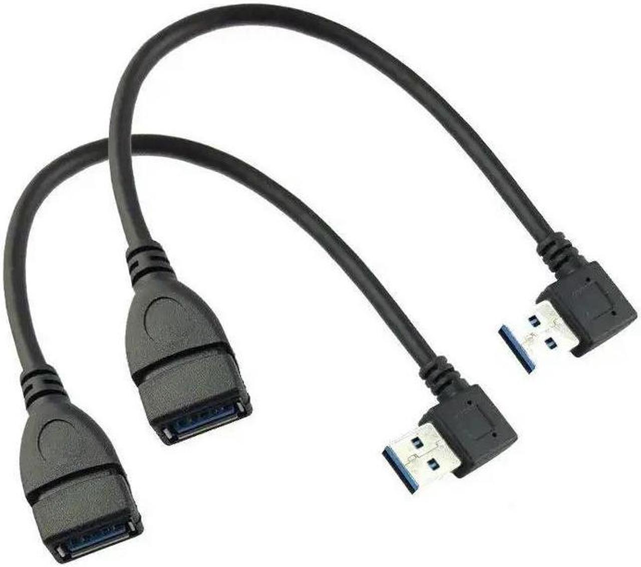 FOR 2Pcs/lot SuperSpeed USB 3.0 Right Angle Male to Female Extension Cable-Right Angle)