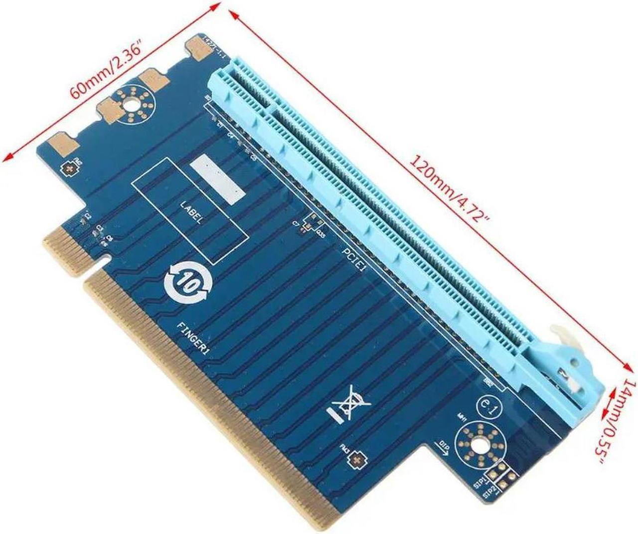 FOR PCI Express 16X Riser PCIe Graphics Card 90 Degree Adapter for 1U/2U Host 4/6cm