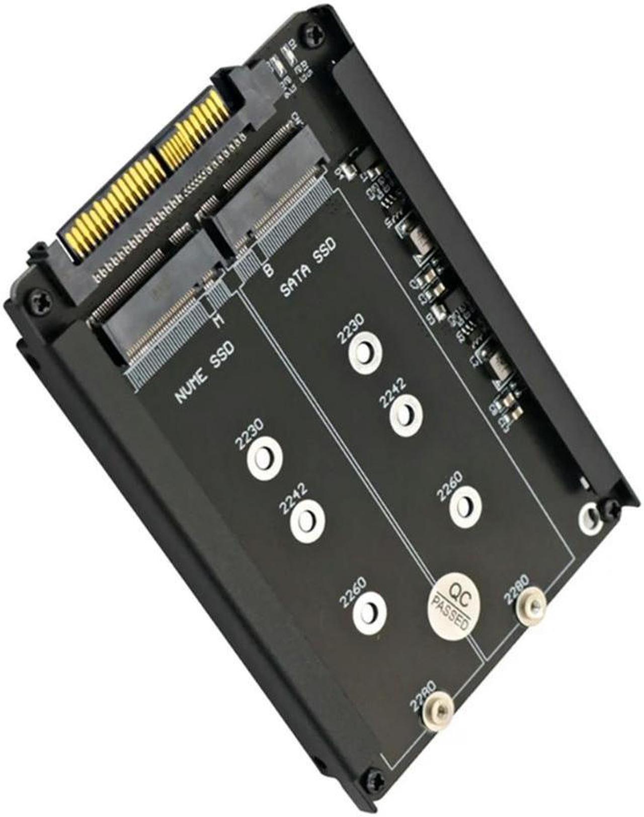 FOR 2 in 1 M.2 NVME SSD and B Key/B&M Key SSD to SFF-8639 U.2 with Frame Bracket Retain mSATA SSD as 7mm 2.5