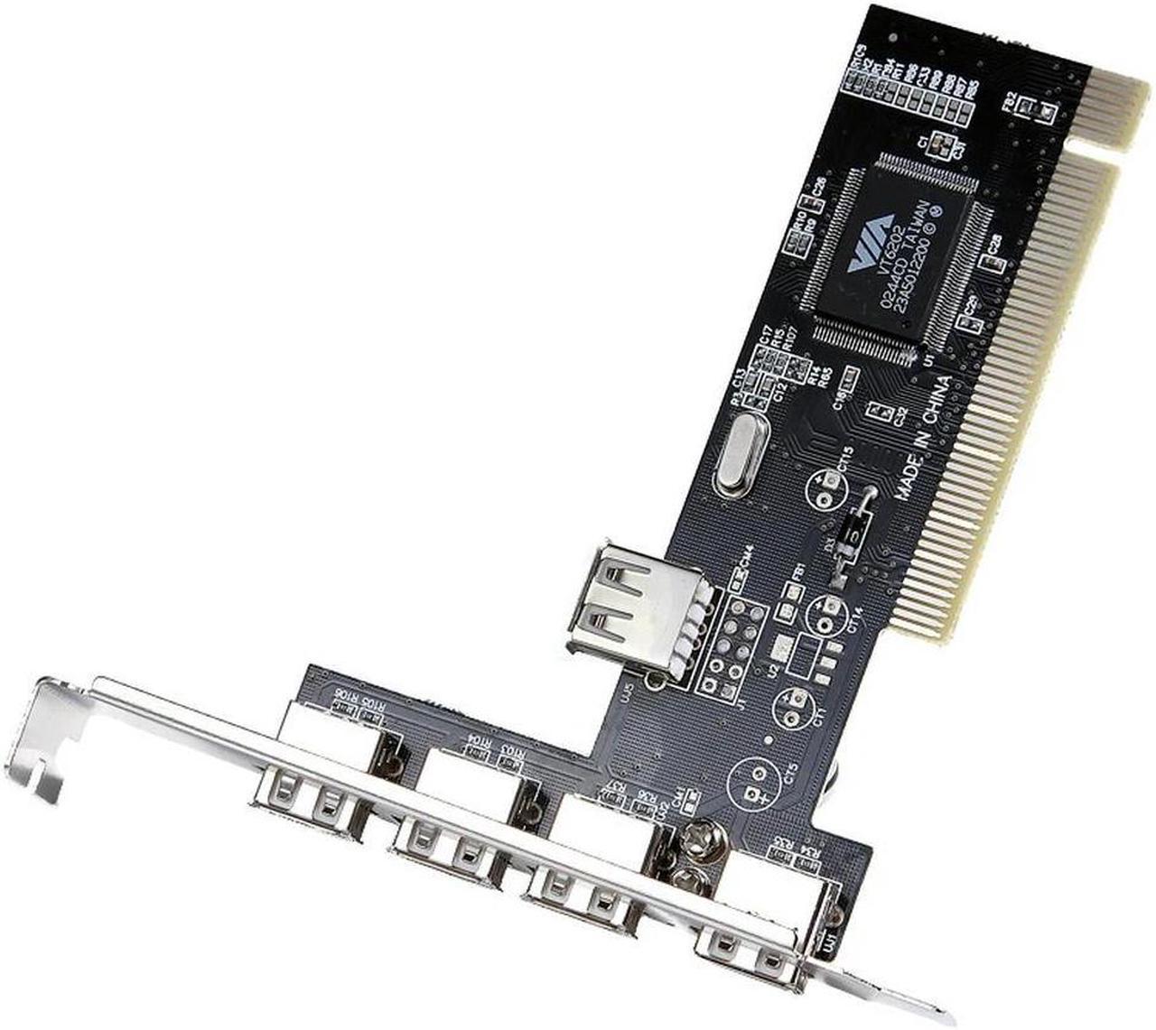 FOR 5 Port USB 2.0 High-Speed PCI Controller Card Adapter Hub 4 External&1 Internal