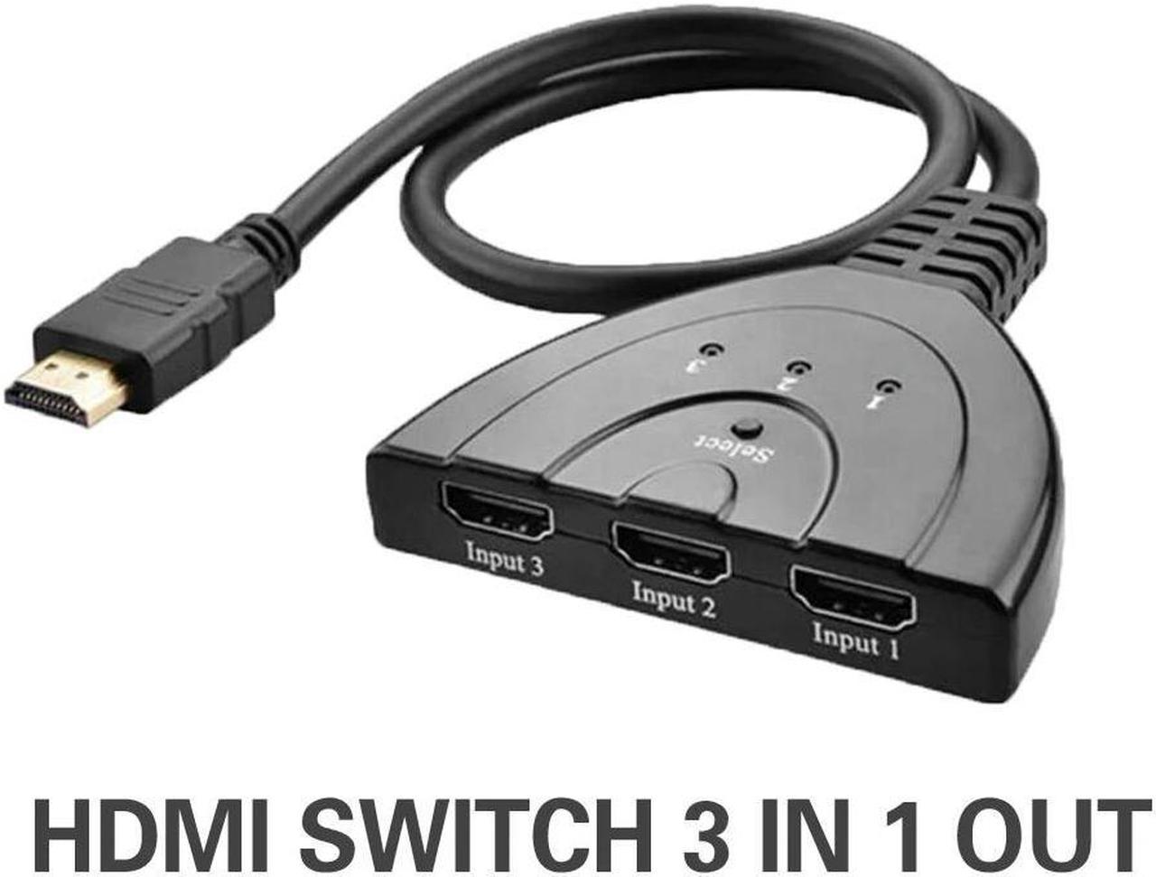 FOR 3 Port 1080P HDMI 3 in 1 Out HDMI AUTO Switch Switcher Splitter Hub with Cable for HDTV DVD