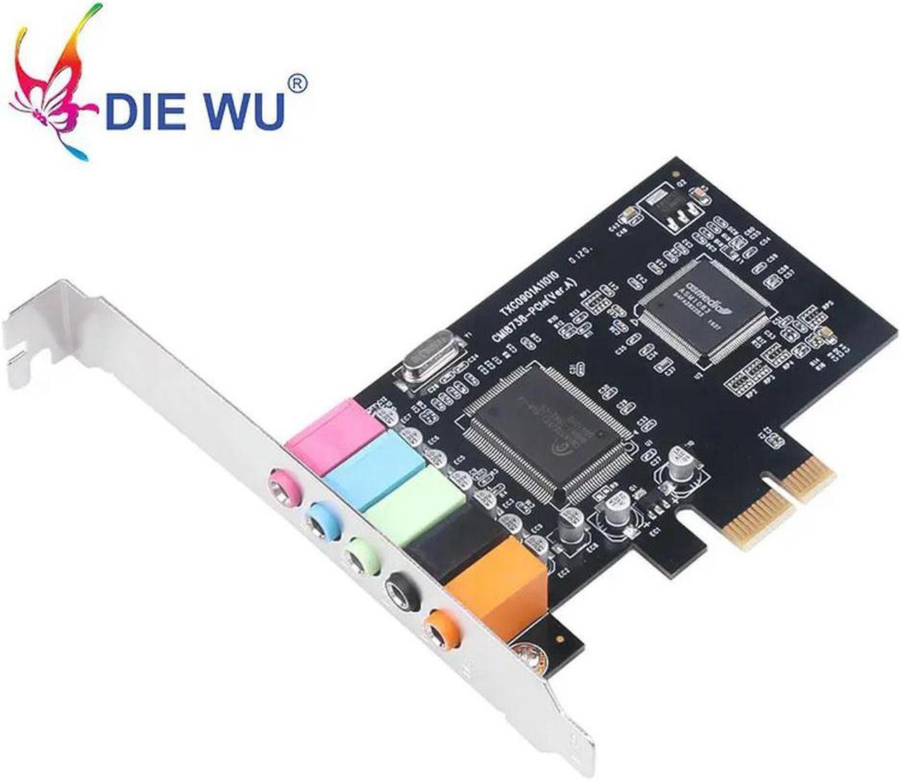 FOR Sound Card 5.1CH PCIE X1 5.1 Channel CMI8738 set Audio InterfacePCI Express Stereo Digital Card Desktop Sound Card