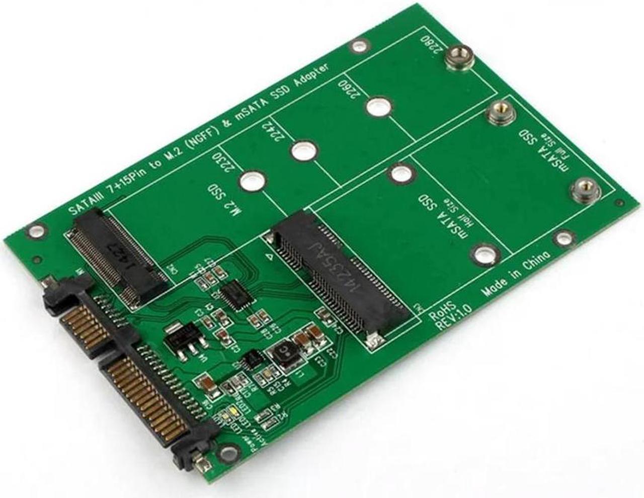 Main image of FOR 2 in 1 Sata-Base 2 Lane M.2 BKEY And mSATA SSD To SATA III 7+15 Pin 2.5 SATA Adapter