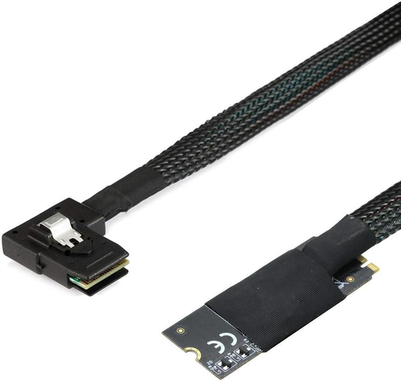 FOR M.2(M-Key NVMe 2260) to SAS SFF-8087 Left Bend Plug and Play Server High Speed Cable