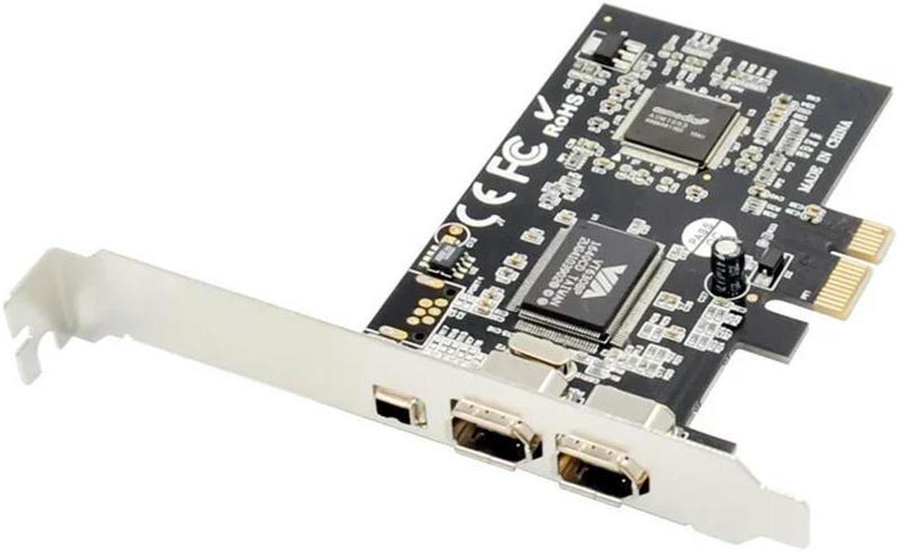 FOR PCI-E 1x to IEEE 3 PORTS 1394 Pcie Firewire Controller Card 1394 4PIN 9PIN Adapter VIA VT6308 set 1394A 1394B sound card