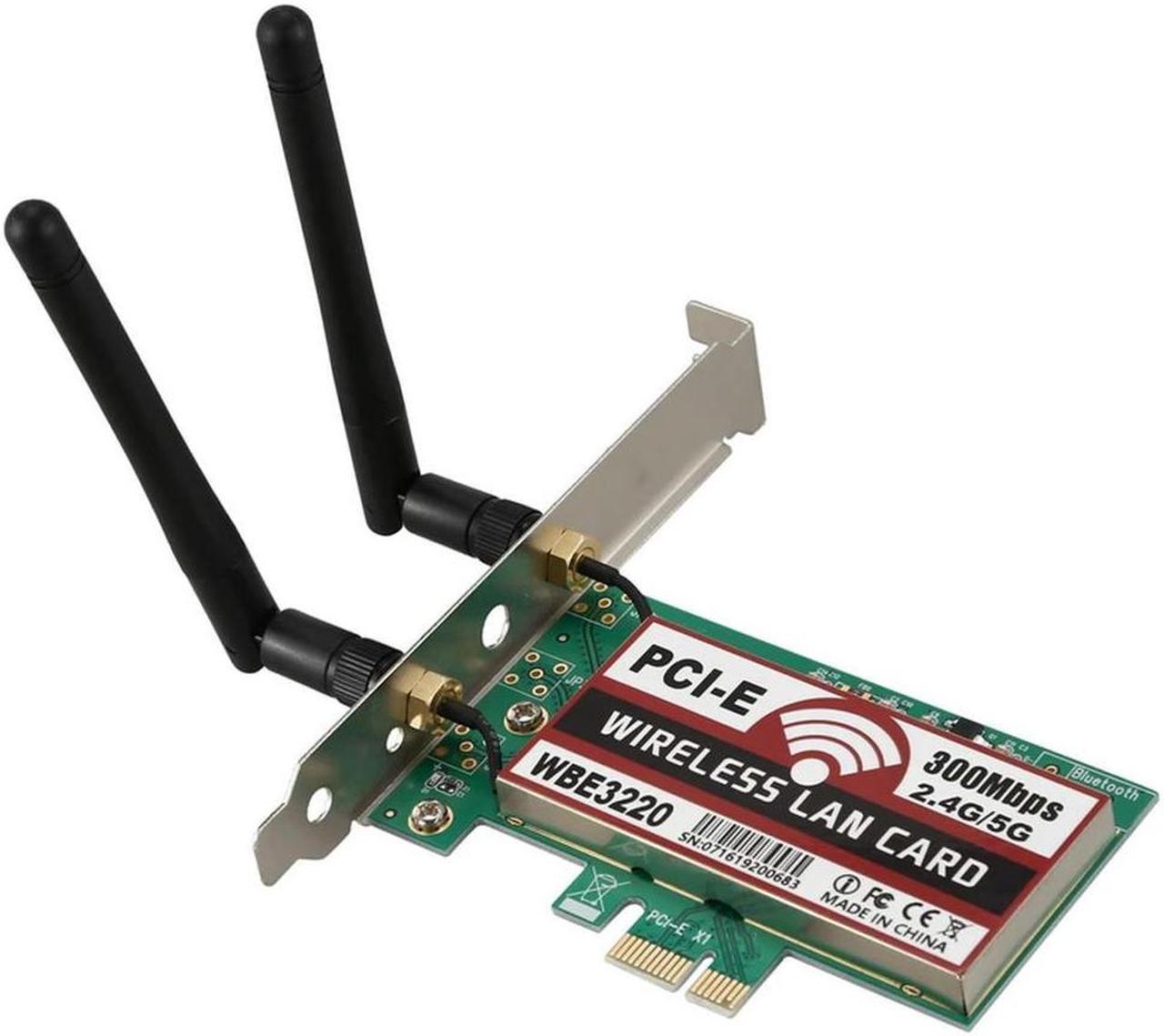 FOR 2 antenna network card 4G/5G 300Mbps PCI-E X1 WiFi Card Adapter set for BCM4322 wbe3220