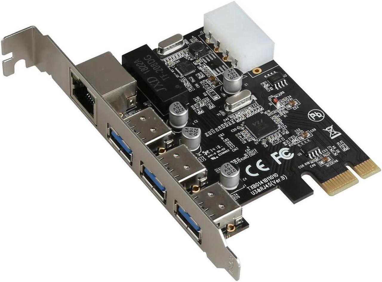 FOR multi-function 1 port RJ45 network connection and 3 port USB3.0 PCIe card