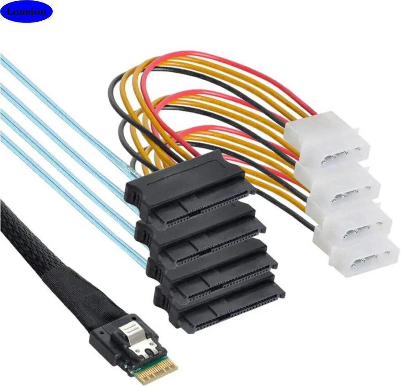 FOR Mini SFF-8654 4I to 8482 with power supply connection cable For server