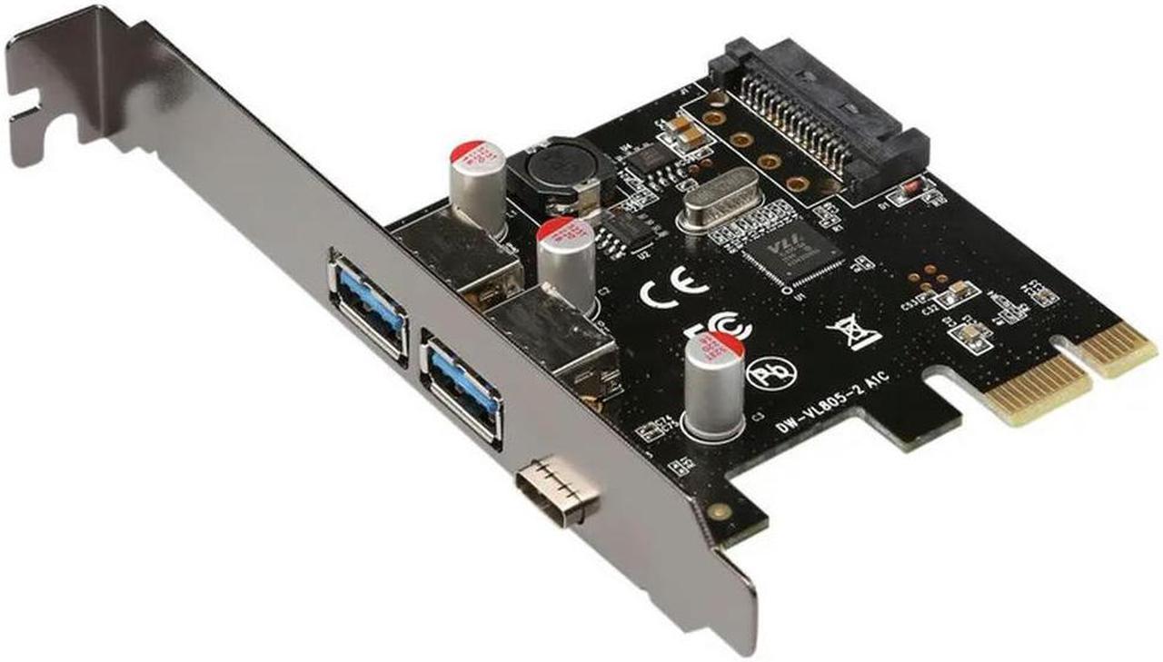 FOR USB 3.1 Type-C + 2 usb 3.0 type-A + SATA 15PIN USB header PCI-e Card Desktop PCI Express to USB3.1 Adapter via