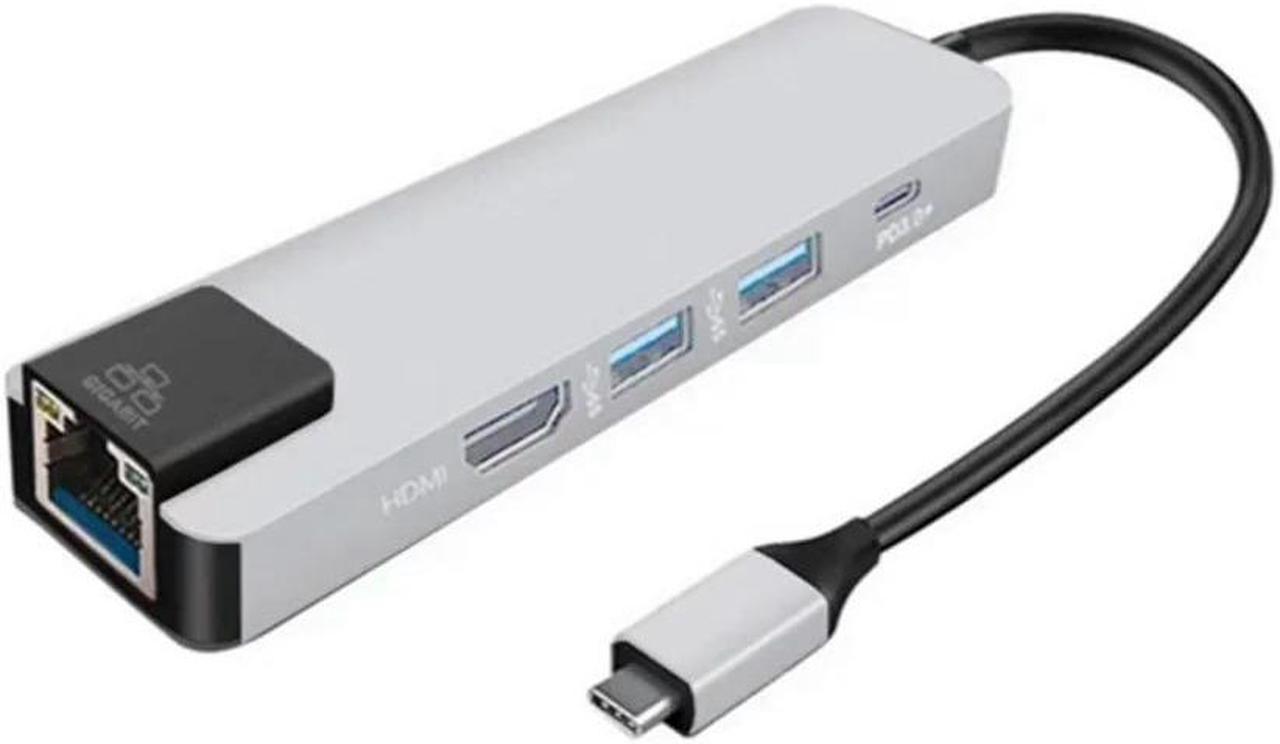 FOR USB3.1 5 in 1 Type C Hub Hdmi 4K USB C Hub to Ethernet Rj45 Lan Adapter 3 USB-C Charger usb c hub