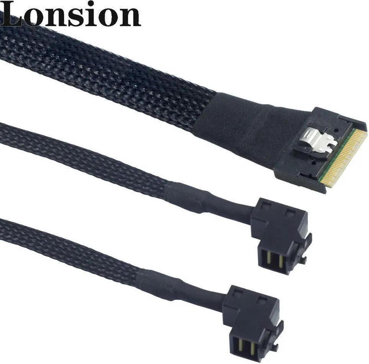 FOR Mini SAS SFF-8654 8i 4.0 To 2 Ports SAS HD SFF-8643 connection Cable