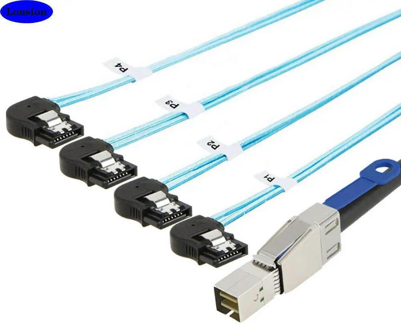 FOR Mini SAS HD SFF-8644 to 4X SATA 7P female server hard drive Connection cable