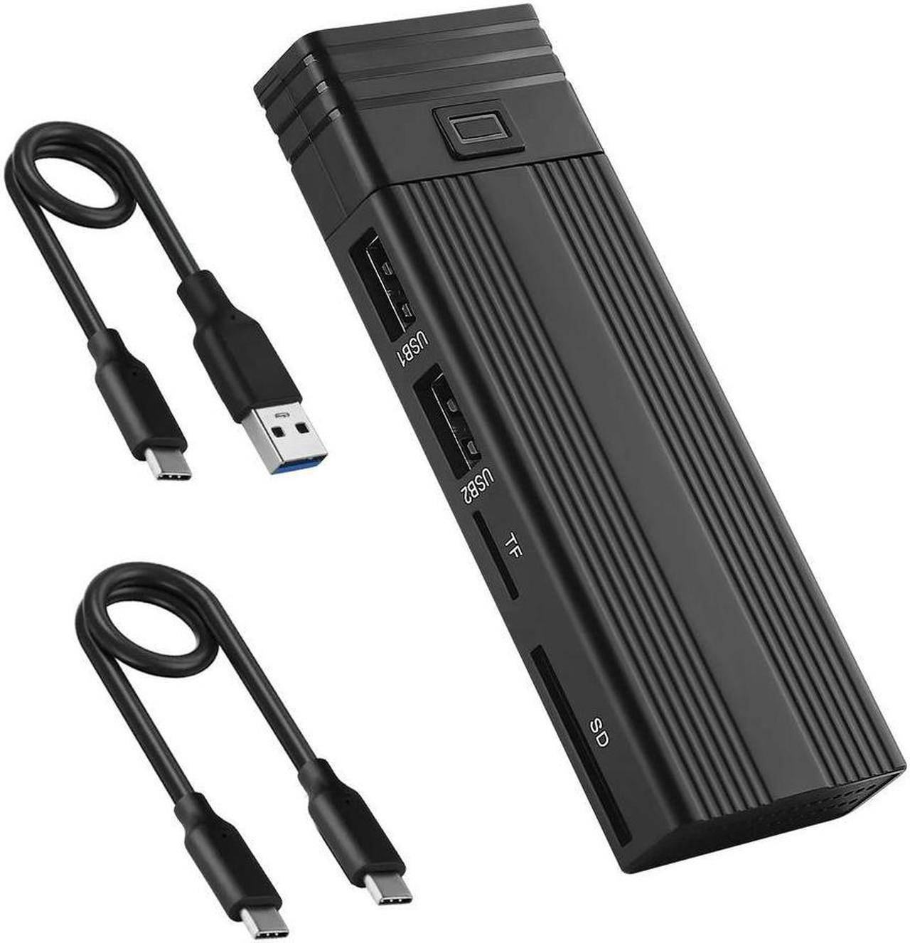 FOR M.2 hard disk box type-c SATA NVME protocol USB3.1/3.2 10G with USB HUB card reader PC mobile ssd enclosure