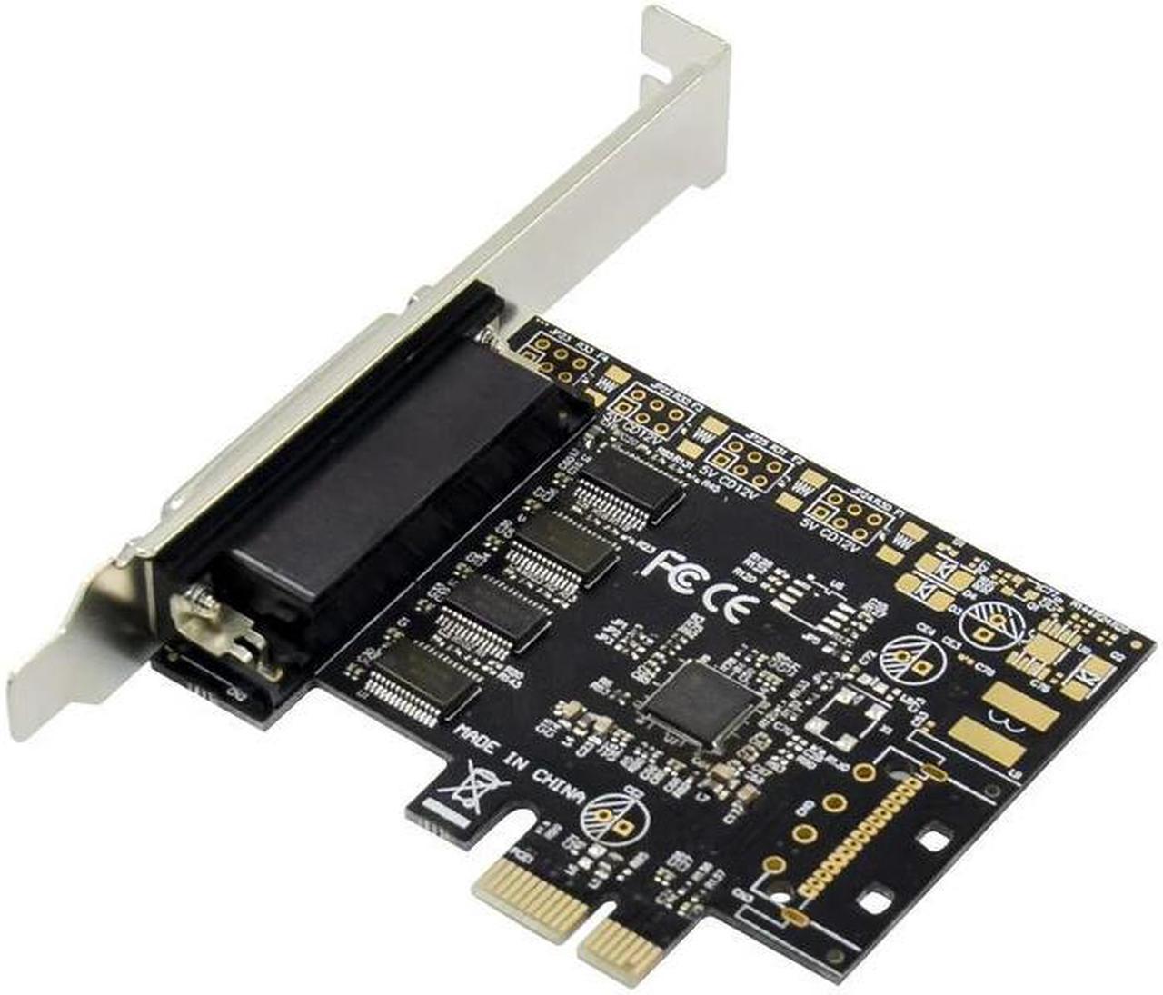 FOR Pcie AX99100 set PCI Express 4 ports Serial PCI-e 1x Expansion Card Multi RS232 DB9 COM Port to PCIe I/O Card