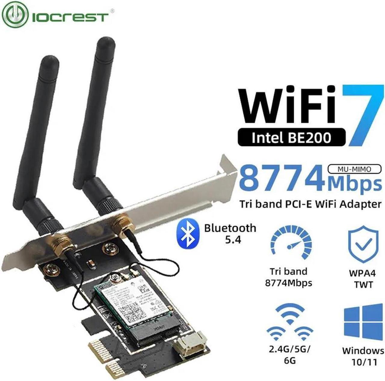 FOR WiFi 7 BE200 PCI-E Network Card 5.4 Tri Band 2.4G&5G&6GHz 8774Mbps BE200NGW 802.11be