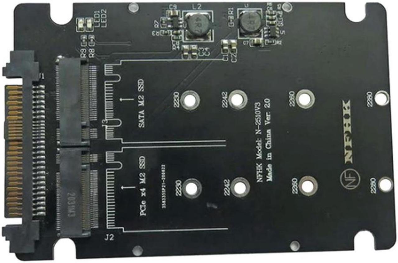 FOR M.2 SSD To U.2 Adapter 2 In 1 M.2 Nvme + M.2 SATA NGFF SSD To PCI-E U.2 SFF 8639 Adapter Pcie M2 Converter Card