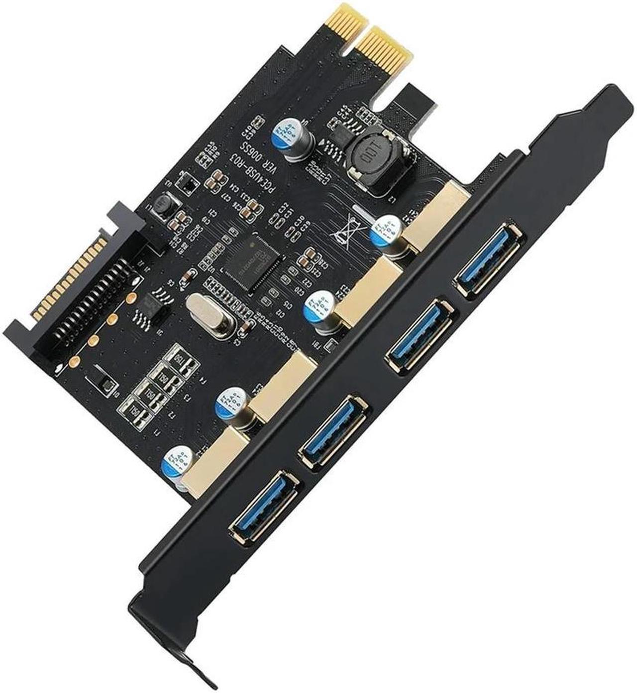 FOR USB3.0 4-Port Expansion Card PCI-E To USB 3.0 Type-A Expansion Card With 15-Pin SATA Power Connector